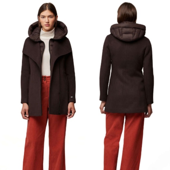 Soia & Kyo Alexandra Mixed Wool Coat In Oak Brown Size Large - Picture 1 of 14